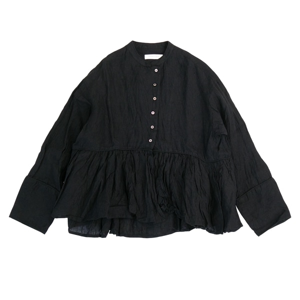 GUPTIHA　 TEORI LINEN 6060　Stand shirt jacket　Black 　送料無料