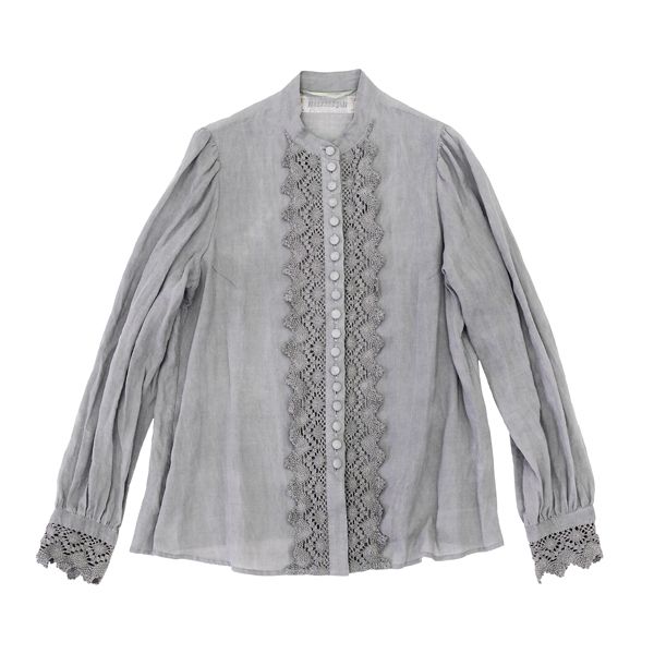 HALLELUJAH　ハレルヤ　レースブラウス　Charcoal dyed　送料無料