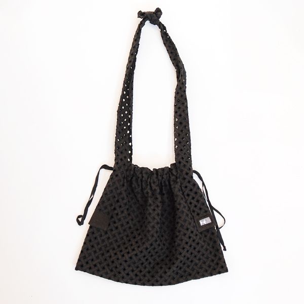 コピーtoss！×kijinokanosei 　 kinchaku bag M　ami-atuji　BK　送料無料