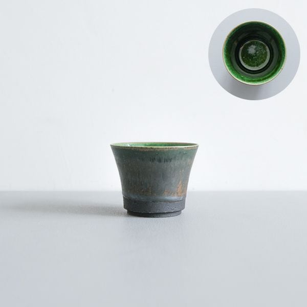 黒木泰等　織部そばちょこ Φ8cm　H6.5cm　