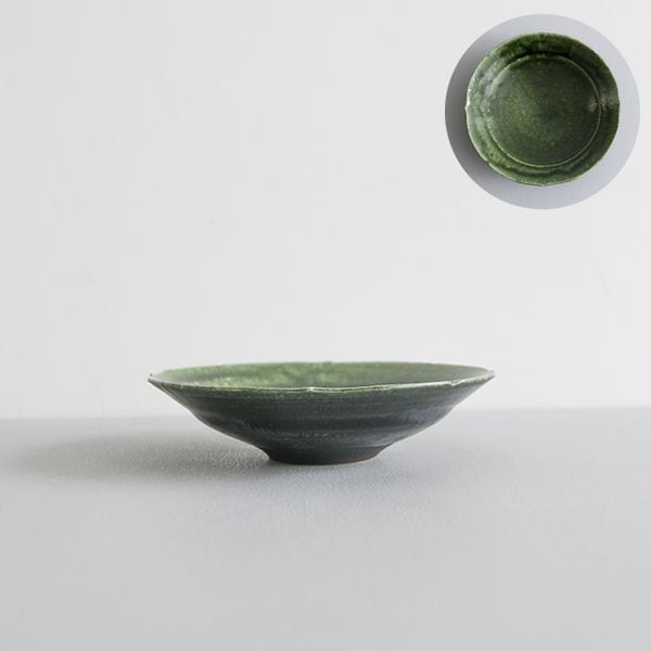 黒木泰等　織部リム稜花浅鉢　　φ15.5cm　H4cm　