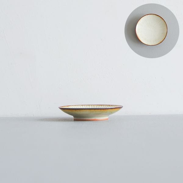 黒木泰等　灰釉鎬豆皿　Φ7.5cm　H1.5cm