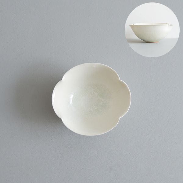 黒木泰等　ナラ灰釉木瓜形小鉢　11×12cm　H5cm