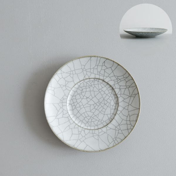 髙田志保　炭入りリム5寸皿　Φ15.5cm　H2.5cm