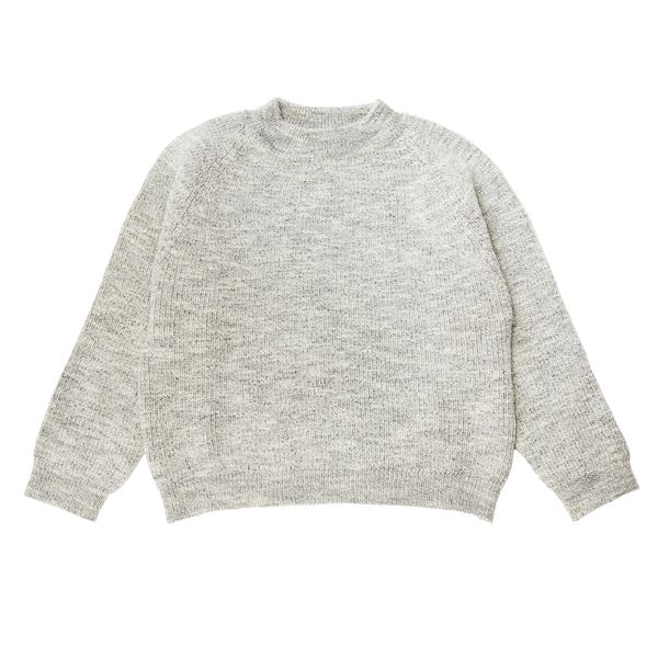 MITTAN　KN-35　ウルグアイスラブNMウールセーター　白杢　送料無料　