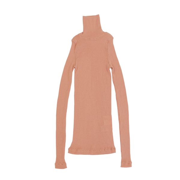 780146　ウールシフォンリブ　ハイネックロングスリーブ　Pink　送料無料