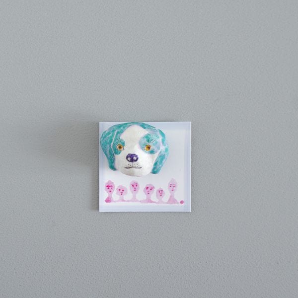 福田十糸子　ブローチ　犬頭