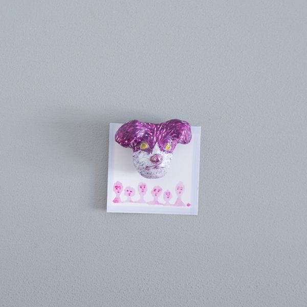 福田十糸子　ブローチ　犬頭　C