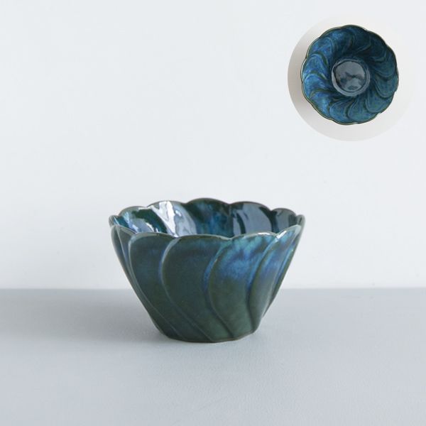 上國料正記　トルネイド鉢　青　H9㎝