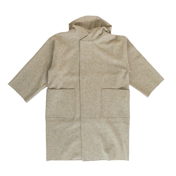 MITTAN　CT-49　圧縮ウールニットフードコート　薄茶　送料無料