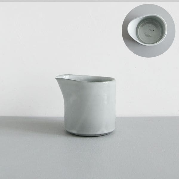 上國料正記　片口（短）中　Model・D　白　Ｈ9ｃｍ