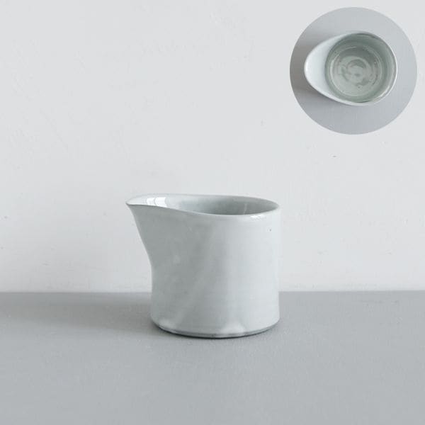 上國料正記　片口（短）小　白　Ｈ7.5ｃｍ