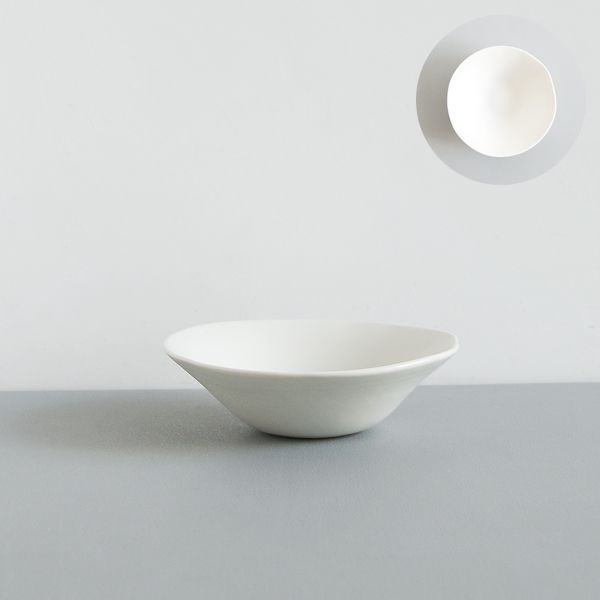 馬場勝文　白磁マットたたら鉢　φ16㎝