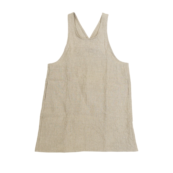 レンジライフ　バッククロスエプロン　麻色