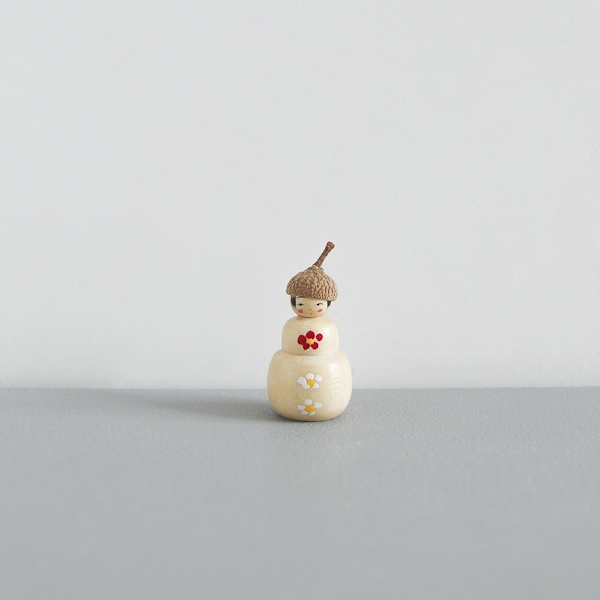 どんぐりこけし　雪だるま　No.YD-E　身長3ｃｍ