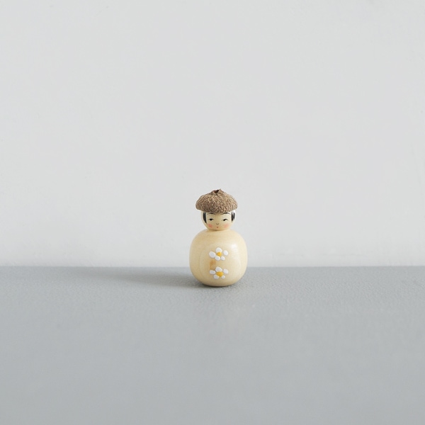 どんぐりこけし　雪だるま　No.YD-N　身長2.5ｃｍ