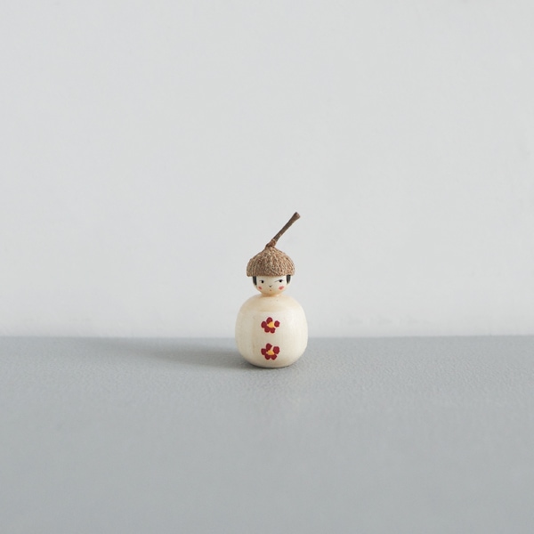 どんぐりこけし　雪だるま　No.YD-R　身長2.5ｃｍ