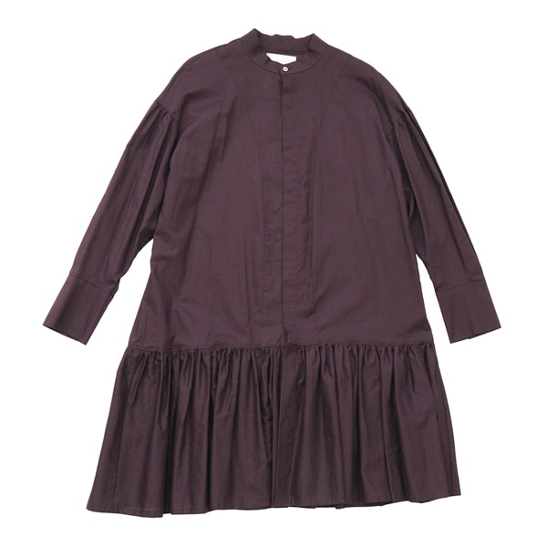 the last flower of the afternoon　静寂の欠片 Gathered peplum blouse　burgundy　送料無料