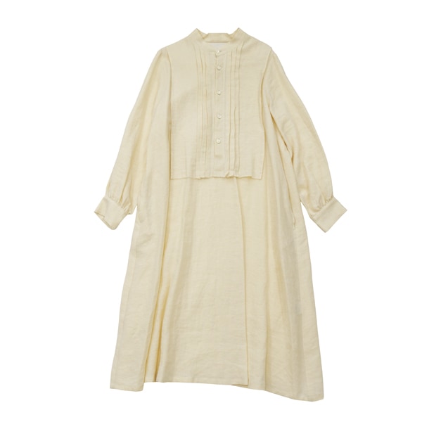 the last flower of the afternoon　かたる月　layered vest dress　生成　送料無料