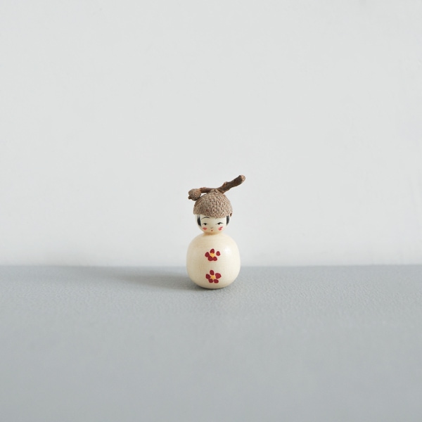 どんぐりこけし　雪だるま　No.YD-W　身長2.5ｃｍ