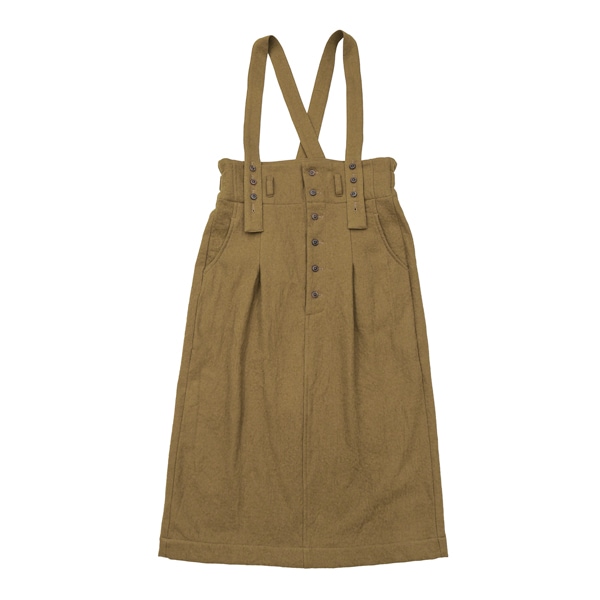 the last flower of the afternoon　降り積む雪　  High waisted suspender skirt　ochre （黄土）　送料無料
