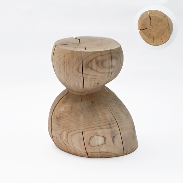坂田琢磨　スツール（朴・ホウ）　座面21×25cm　H38cm