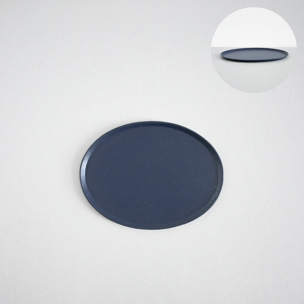 ふじい製作所｜漆と和紙　オーバル菓子皿　青　