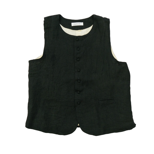 GUPTIHA ｜ TEOIR Linen Gaze｜ Gilet　Black　