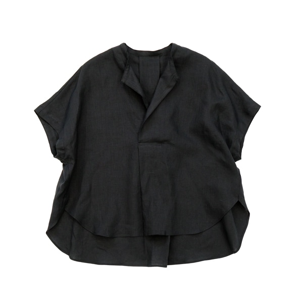 1dozen(イチダース）｜リネンオーバーブラウス（760157）｜  Charcoal