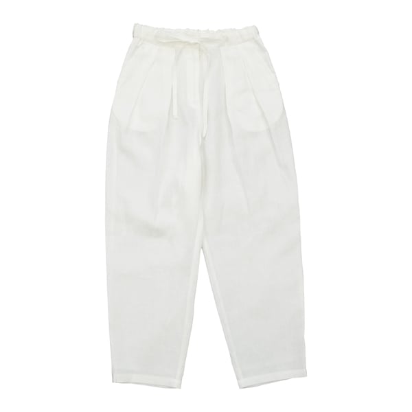 1dozen(イチダース）｜リネン２タックテーパードパンツ（750158）｜ Off White