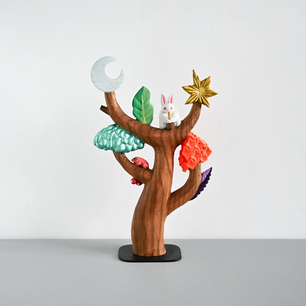 安彦年朗｜オブジェ（月宮樹・壁掛可）　奥行4cm×横幅18cm　H27cm
