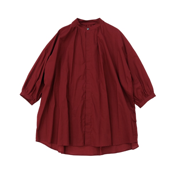 the last flower of the afternoon｜沈黙の音色　Flared blouse［Bordeaux（臙脂色）］