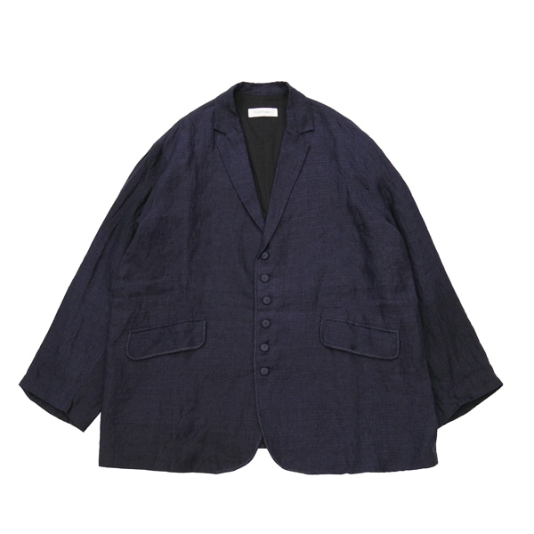 GUPTIHA ｜ TEORI 40Linen ｜ blanket stitch Jacket　D.Navy　