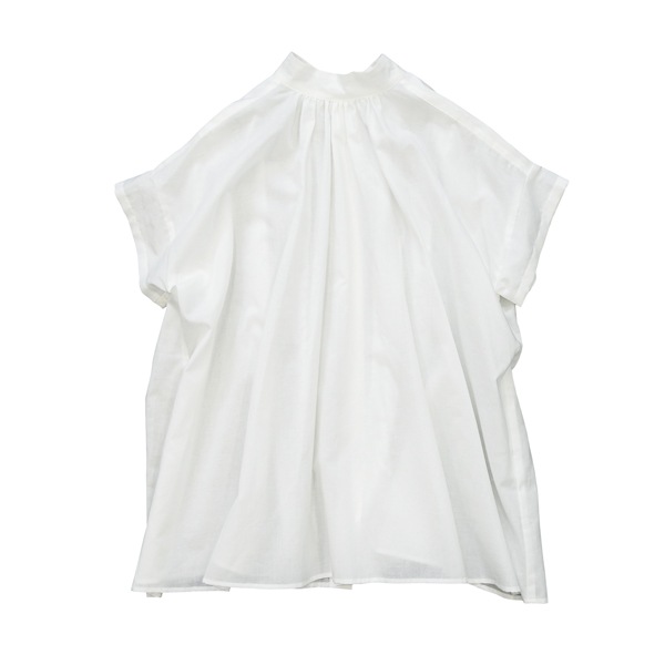 the last flower of the afternoon｜静寂の欠片　Half sleeve back-opened blouse［White（白）］