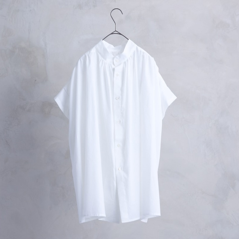 the last flower of the afternoon｜静寂の欠片　Half sleeve back-opened blouse［White（白）］