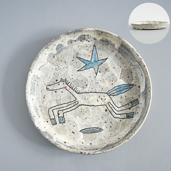 清水しおり｜8寸ドラ皿　Model・E　約 φ24.0cm