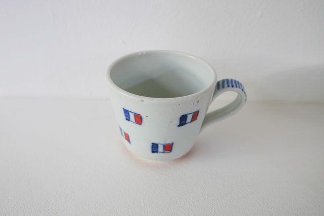 中尾万作　色絵マグカップ　