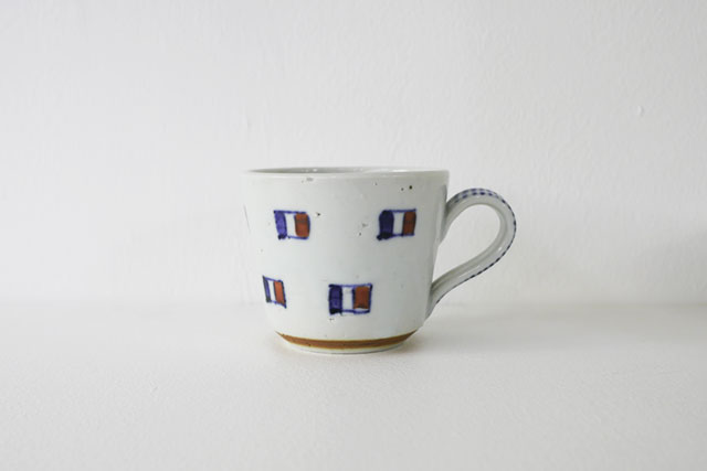 中尾万作　色絵マグカップ　