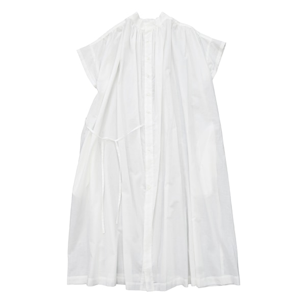 the last flower of the afternoon｜静寂の欠片　Half sleeve back-opened dress［White（白）］
