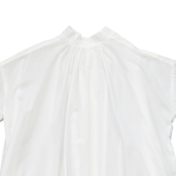 the last flower of the afternoon｜静寂の欠片　Half sleeve back-opened dress［White（白）］