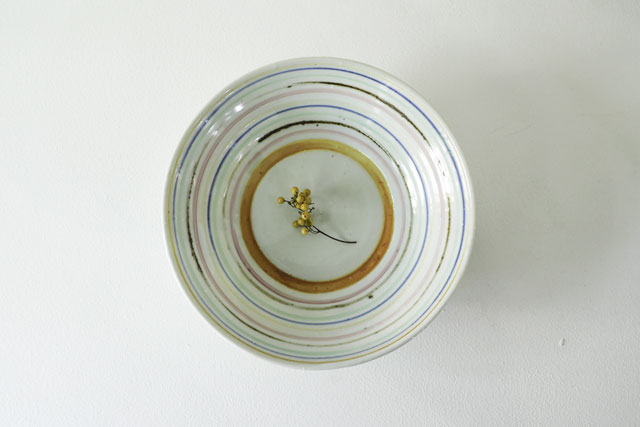 中尾万作　色コマ盛鉢　Φ19.5ｃｍ