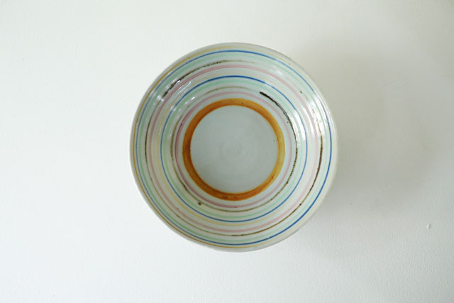 中尾万作　色コマ盛鉢　Φ19.5ｃｍ