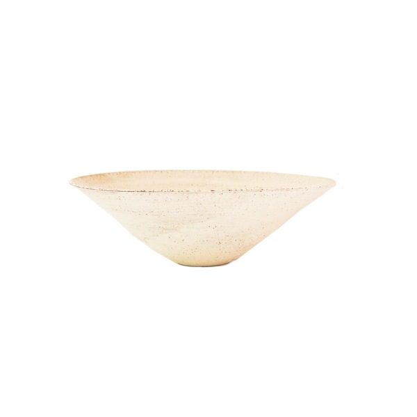 二階堂明弘 焼締リム鉢 白 Φ23cm H7.5cm
