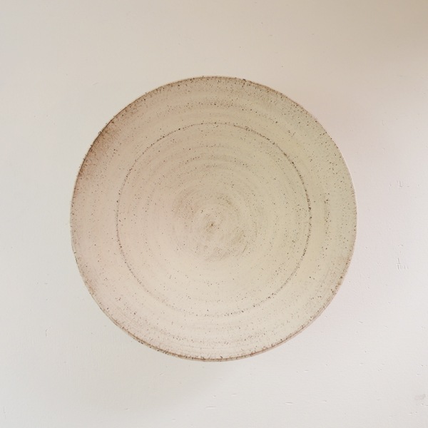 二階堂明弘 焼締リム鉢 白 Φ23cm H7.5cm