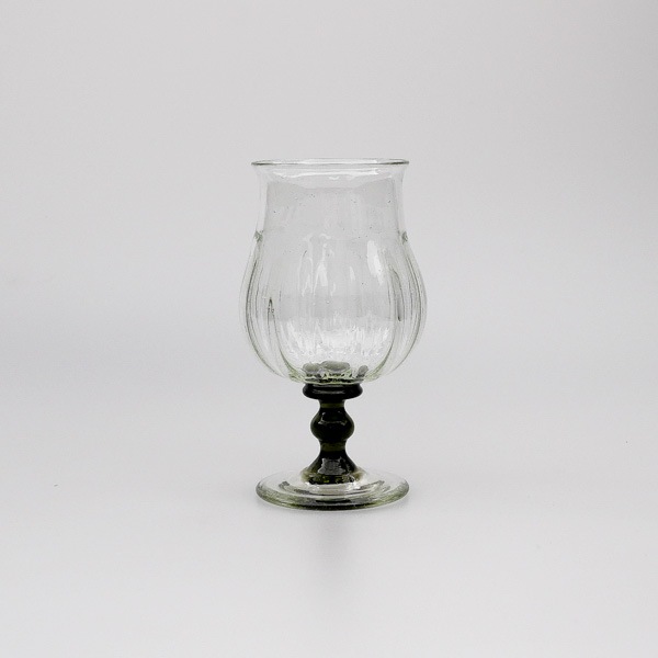 翁再生硝子工房　ワイングラス（ブラック）　