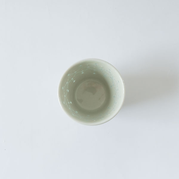 大井寛史　青白磁　蛍手　カップ　中　H8.5cm
