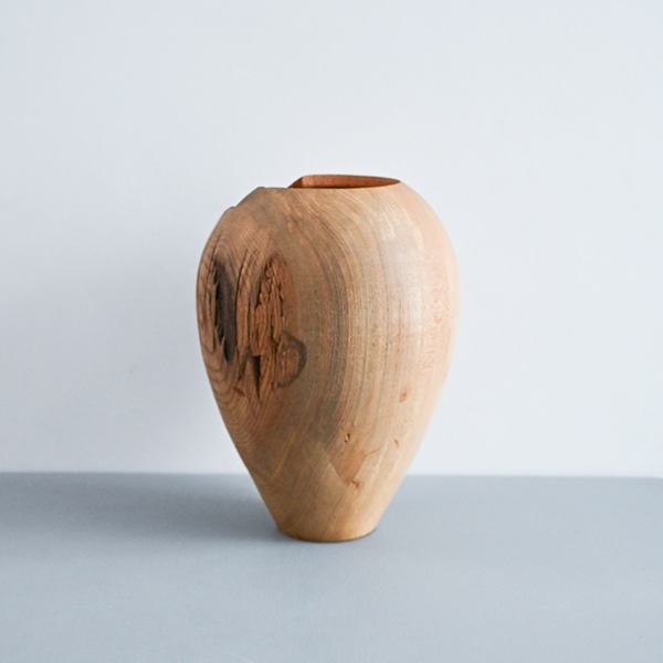 坂田琢磨　壺　楡（にれ）　Φ20cm　H26ｃｍ
