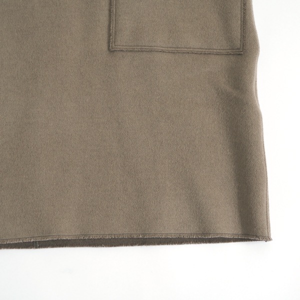 MITTAN ウールリバーコート厚 薄茶×茶 送料無料