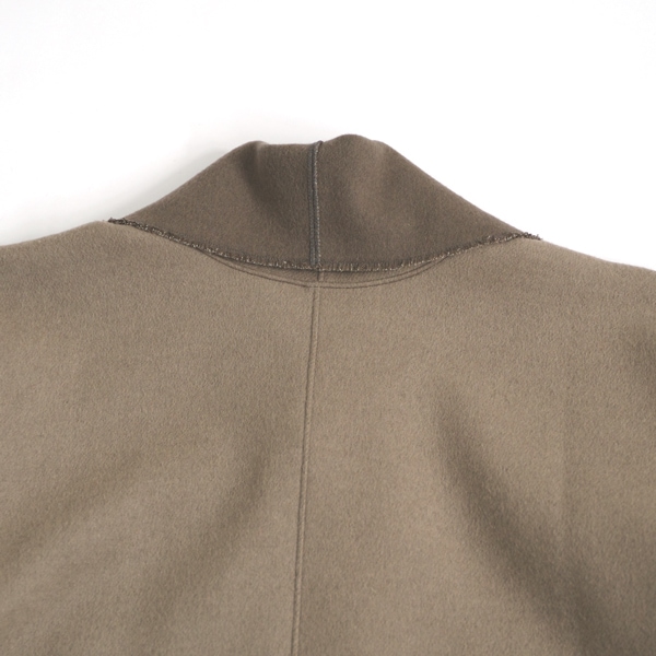 MITTAN ウールリバーコート厚 薄茶×茶 送料無料