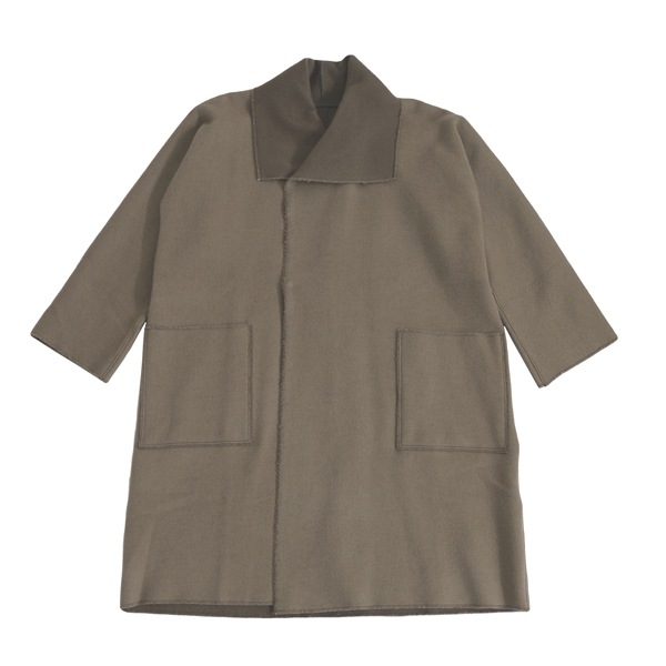 MITTAN ウールリバーコート厚 薄茶×茶 送料無料